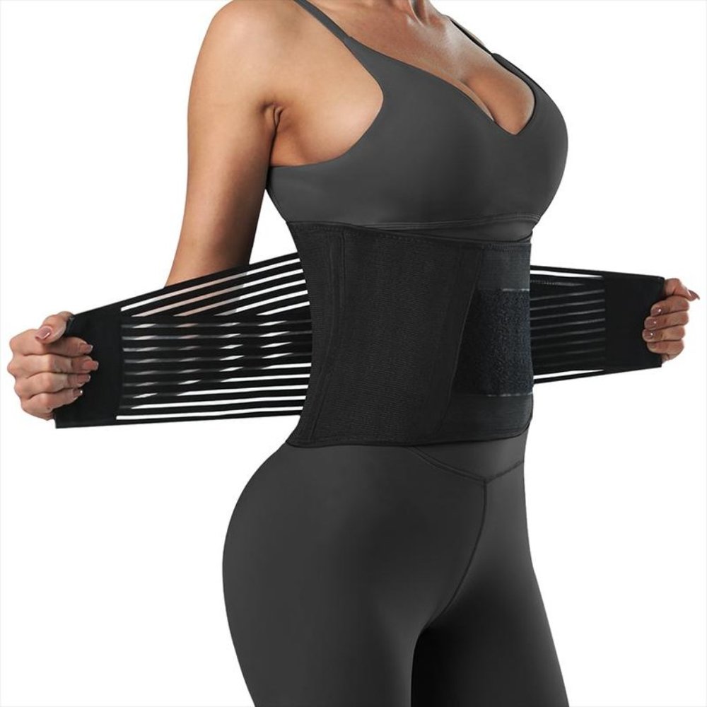 Women's Waist Trainer Neoprene Sauna Sweat Workout Belt Waist Slim Belt (Black)